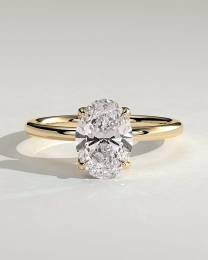 Oval Solitaire With Tulip Prongs Lab Grown Diamond Engagement Ring