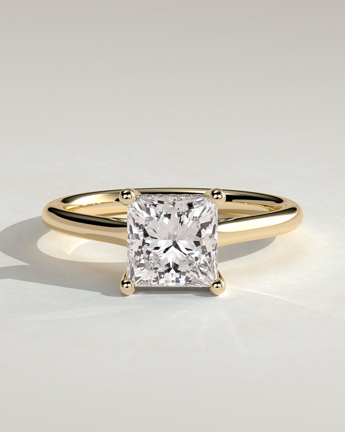 Princess Hidden Halo Lab Grown Diamond Engagement Ring