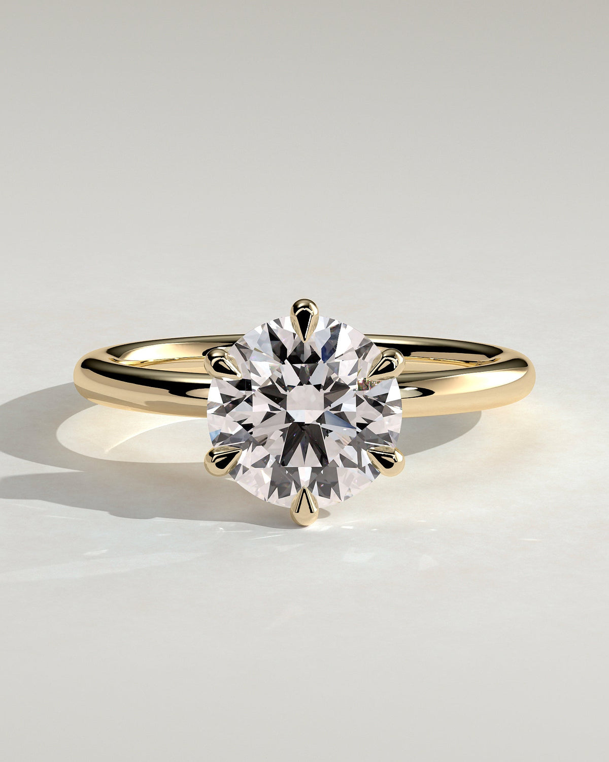 Round Claw Prong Solitaire Lab Grown Diamond Engagement Ring