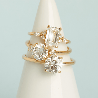 2 CT Round Three Stones Lab Grown Diamond Engagement Ring