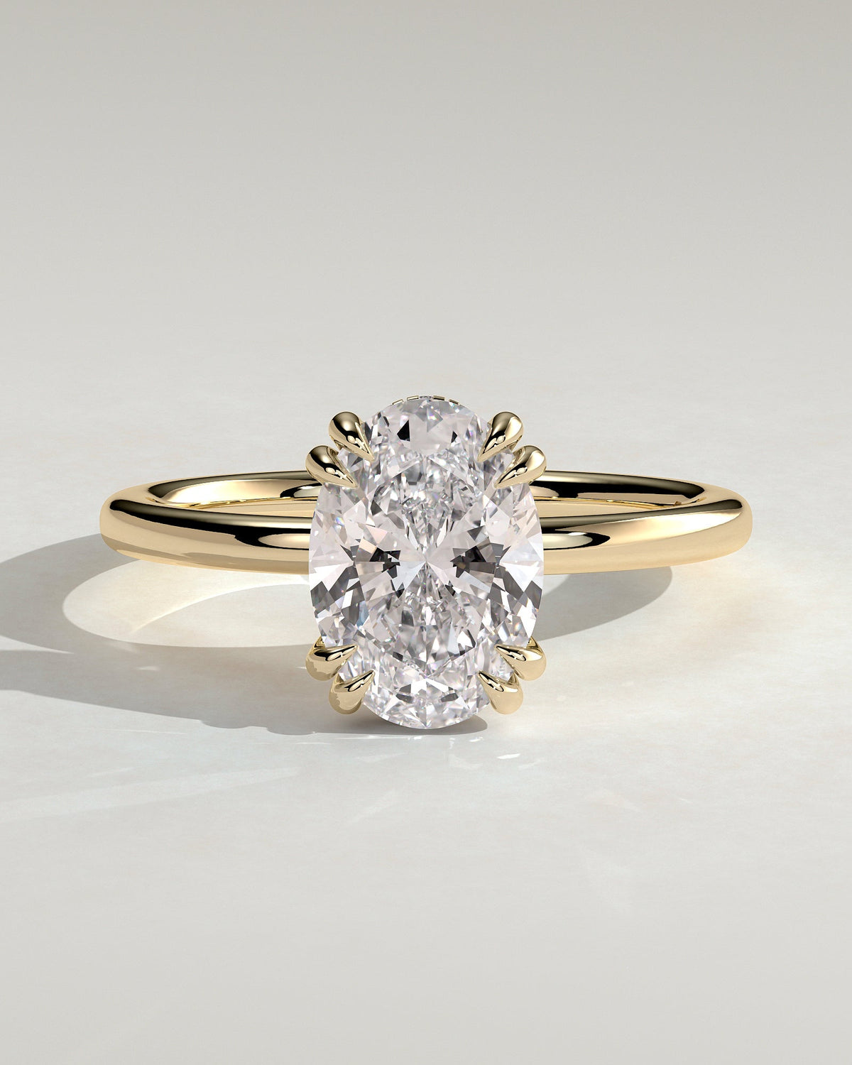Oval Hidden Halo Lab Grown Diamond Engagement Ring