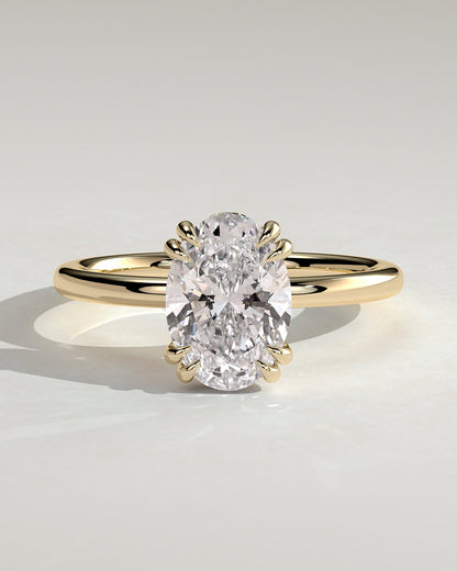 Oval Hidden Halo Lab Grown Diamond Engagement Ring