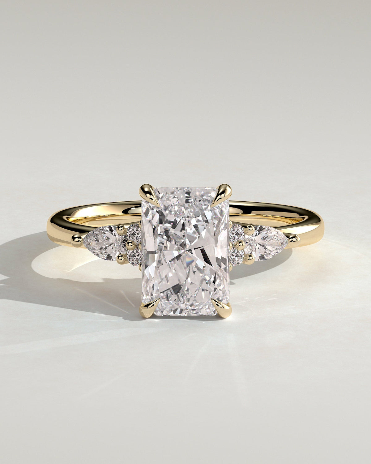 Radiant Cluster Lab Grown Diamond Engagement Ring