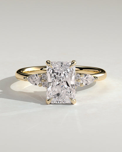 Radiant Cluster Lab Grown Diamond Engagement Ring