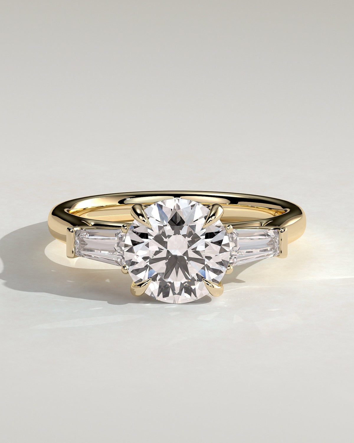 Round Three Stones Lab Grown Diamond Engagement Ring