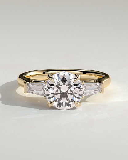Round Three Stones Lab Grown Diamond Engagement Ring