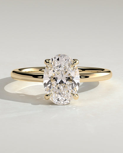 Oval Hidden Halo Lab Grown Diamond Engagement Ring