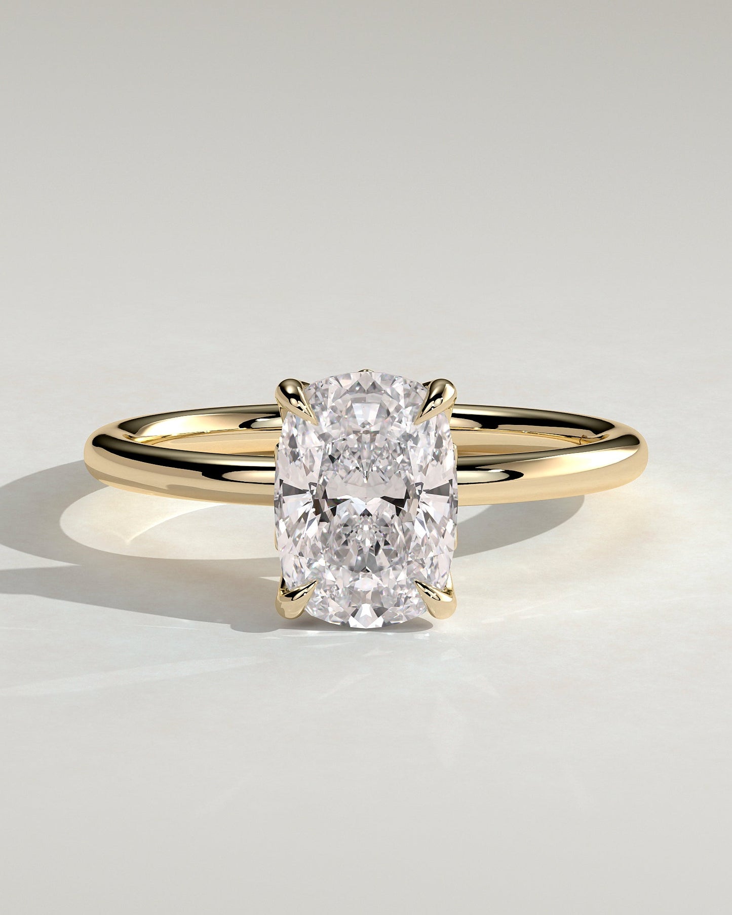 Elongated Cushion Solitaire Lab Grown Diamond Engagement Ring