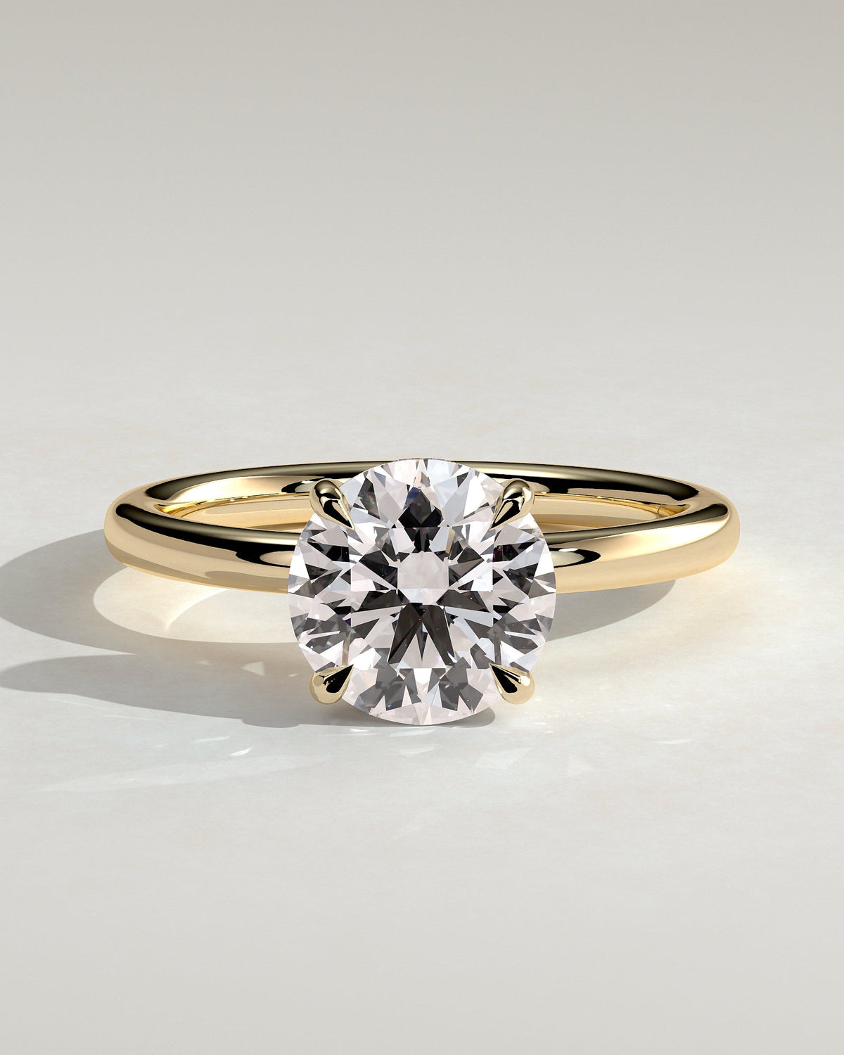 Round Hidden Halo Lab Grown Diamond Engagement Ring