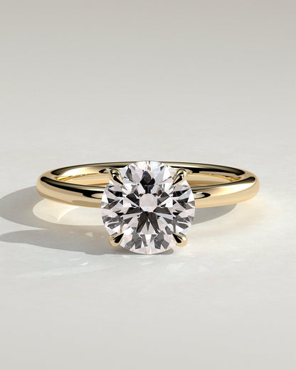 Round Hidden Halo Lab Grown Diamond Engagement Ring