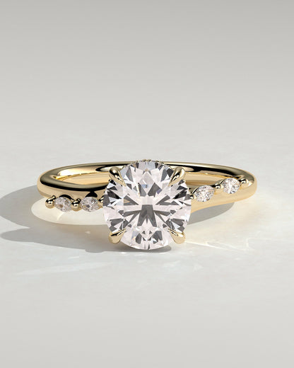 Round Pave & Hidden Halo Lab Grown Diamond Engagement Ring