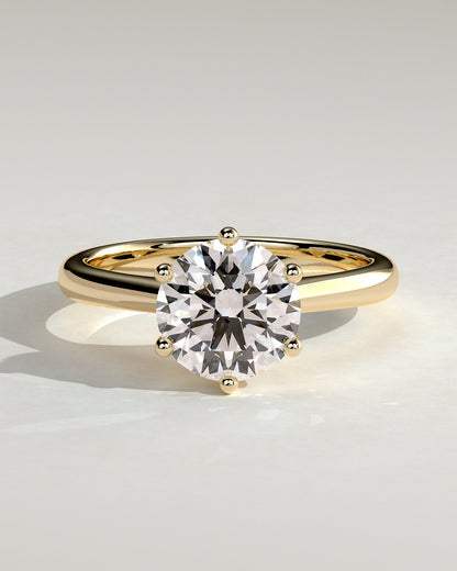 Round Solitaire Lab Grown Diamond Engagement Ring