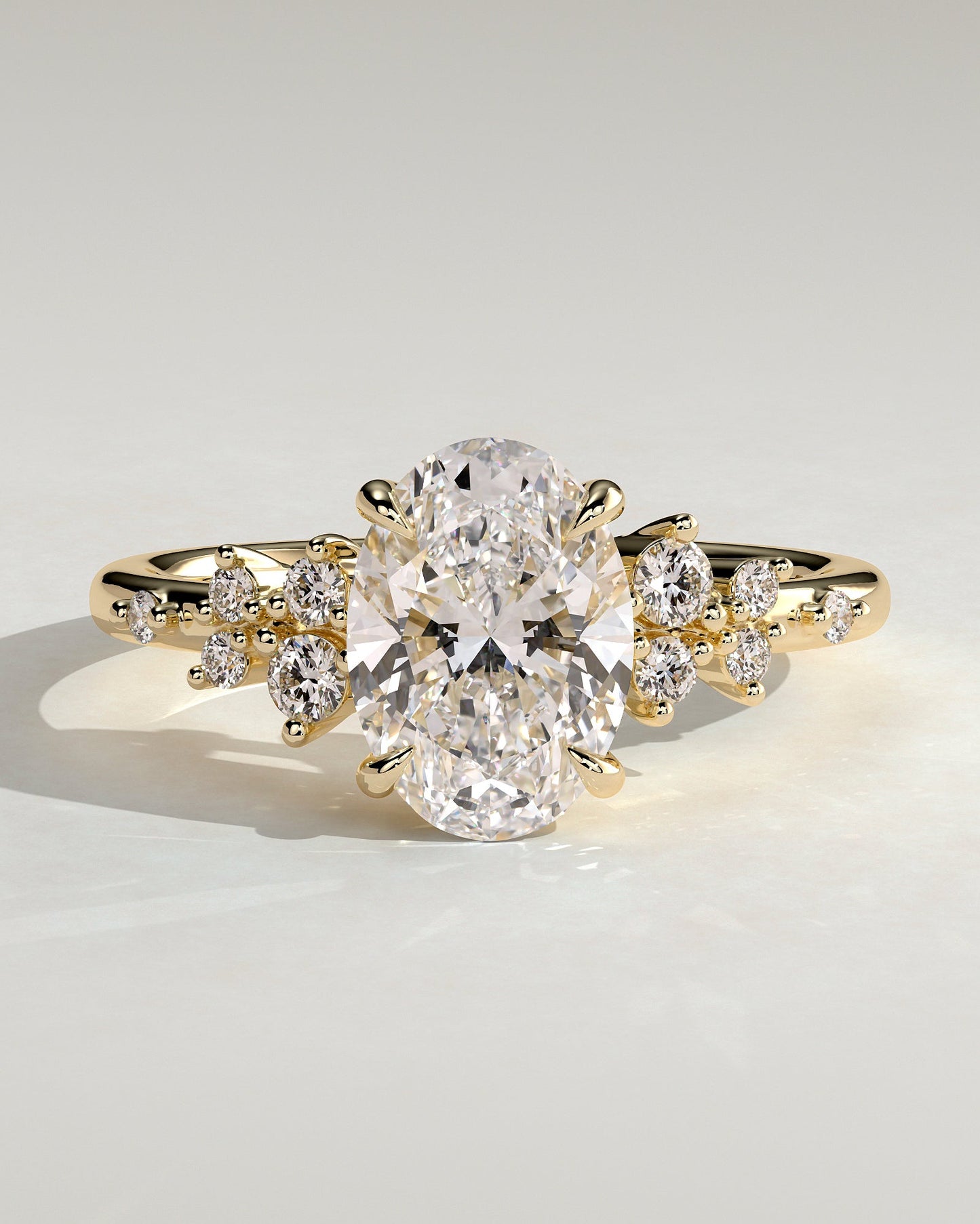 Oval Cluster Lab Grown Diamond Engagement Ring