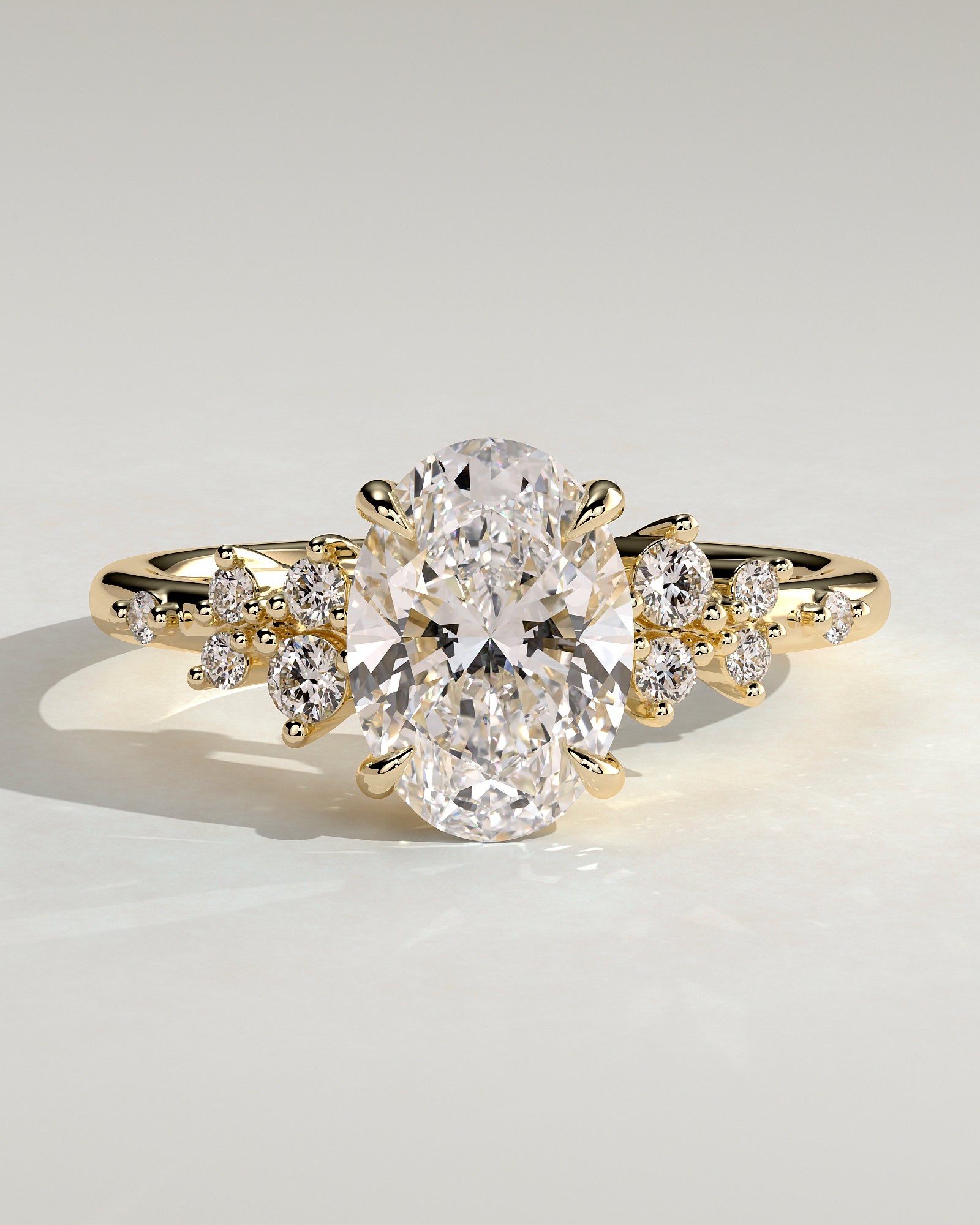 Oval Cluster Lab Grown Diamond Engagement Ring