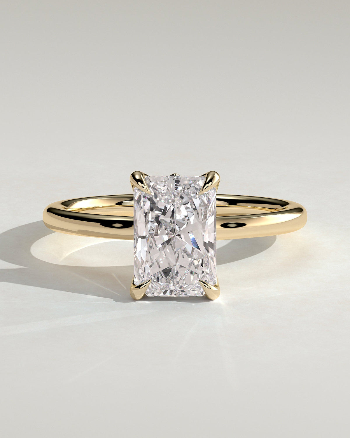 Radiant Solitaire With Tulip Prongs Lab Grown Diamond Engagement Ring