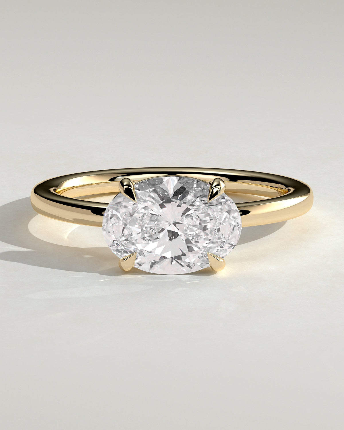 Oval East West Solitaire Lab Grown Diamond Engagement Ring