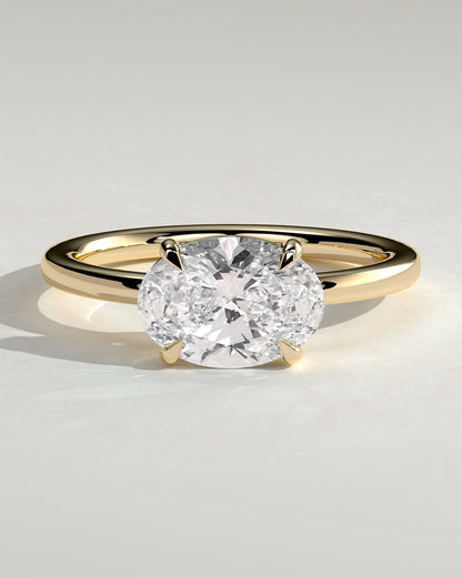 Oval East West Solitaire Lab Grown Diamond Engagement Ring