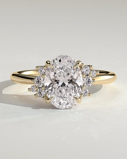 Oval Cluster Lab Grown Diamond Engagement Ring