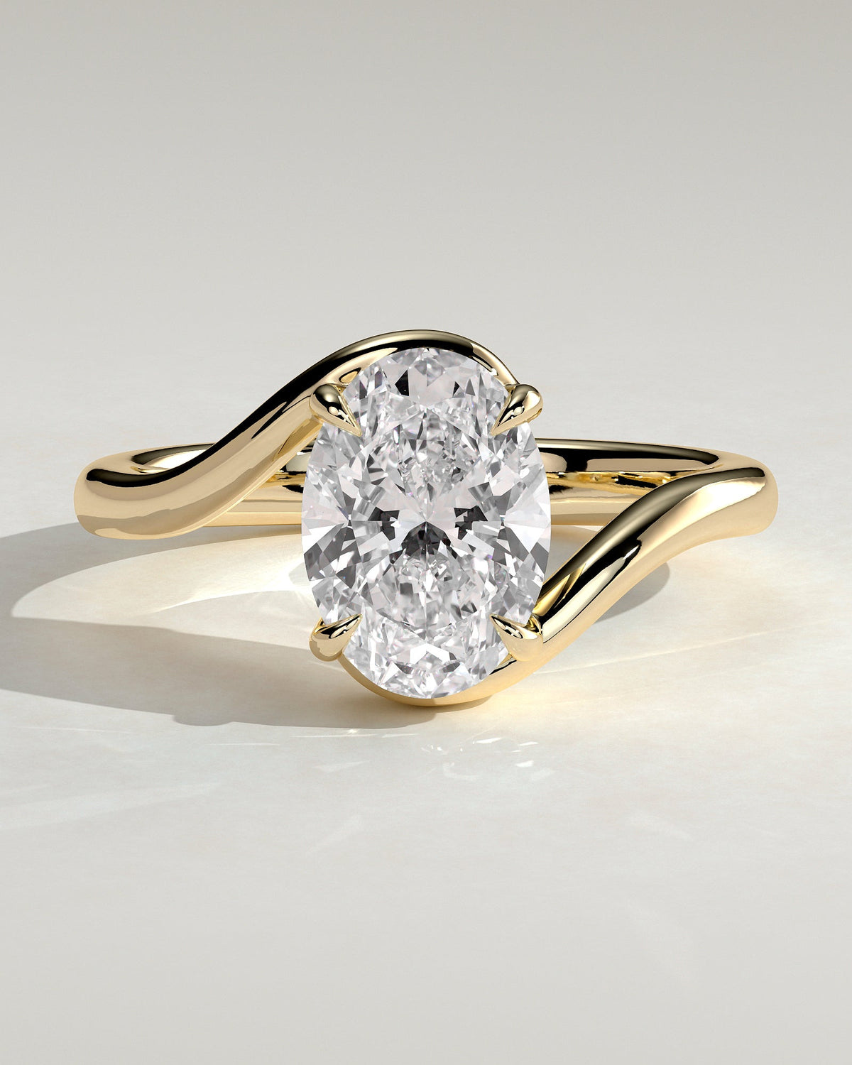 Oval Swirl Solitaire Lab Grown Diamond Engagement Ring