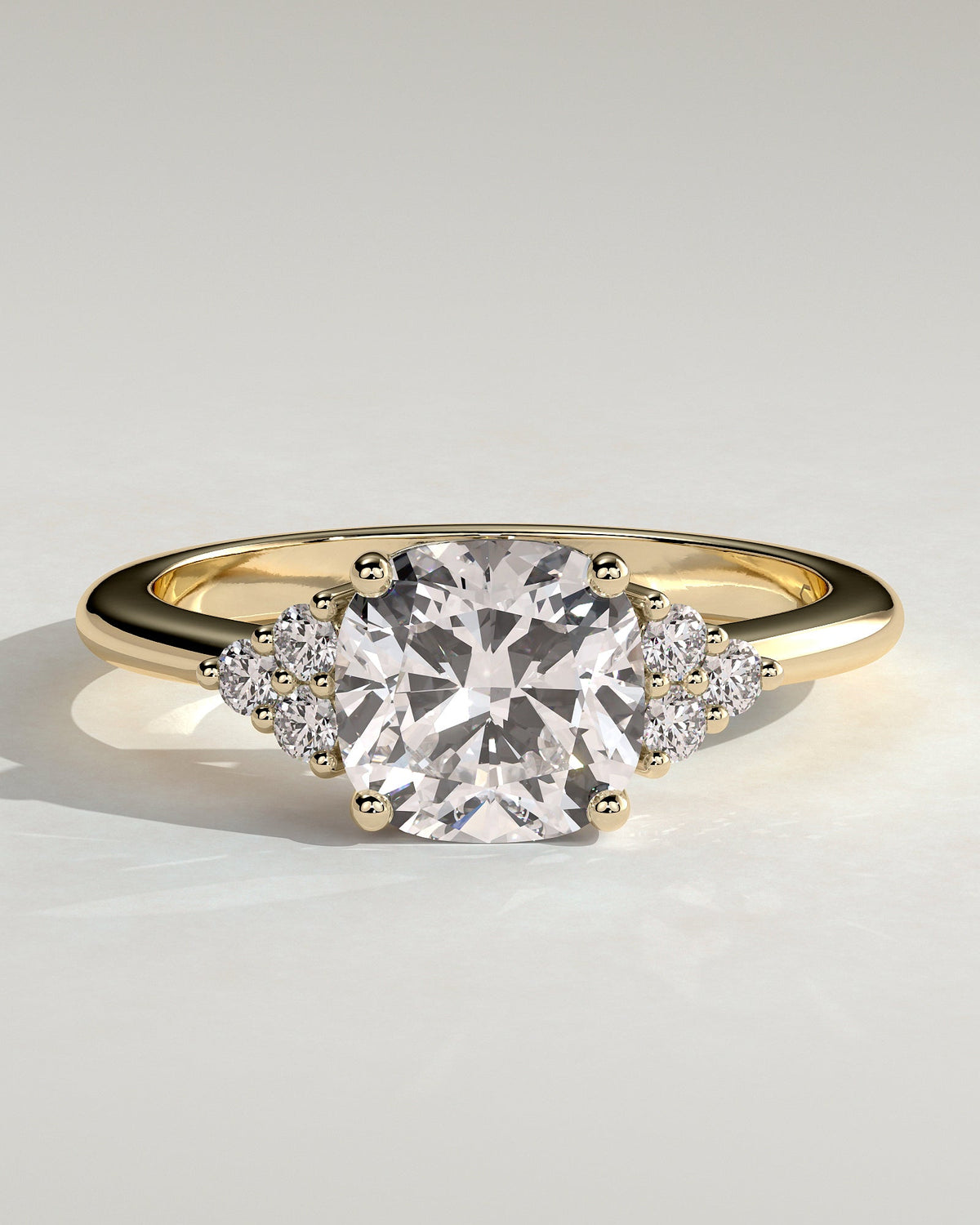 Cushion Cluster Lab Grown Diamond Engagement Ring