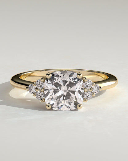 Cushion Cluster Lab Grown Diamond Engagement Ring