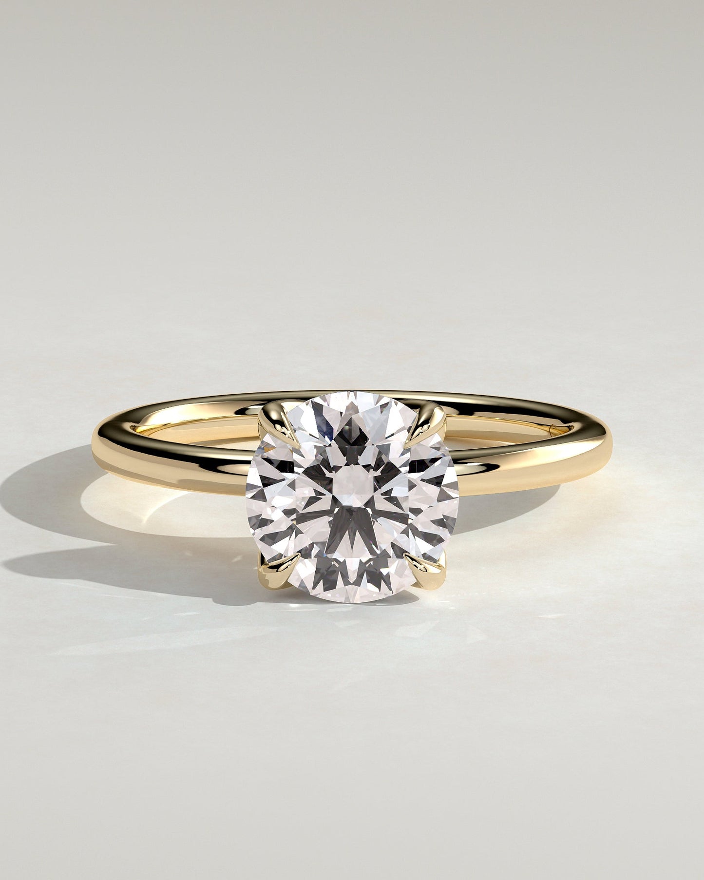 Round Solitaire With Tulip Prongs Lab Grown Diamond Engagement Ring