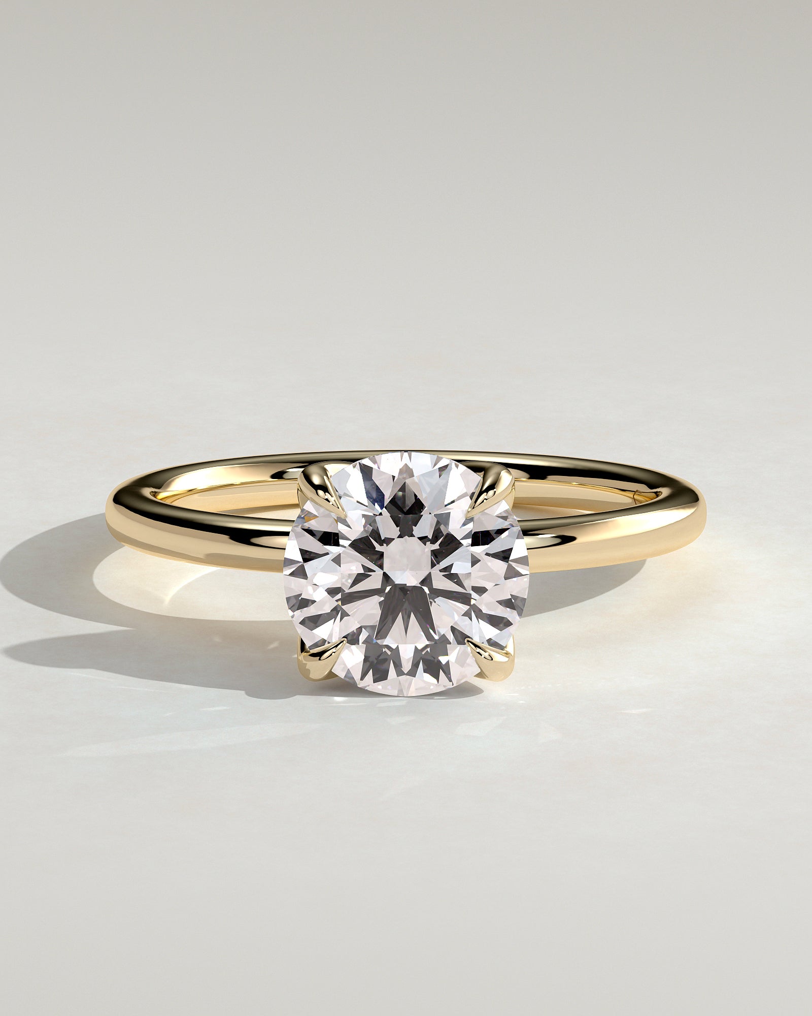 Round Solitaire With Tulip Prongs Lab Grown Diamond Engagement Ring