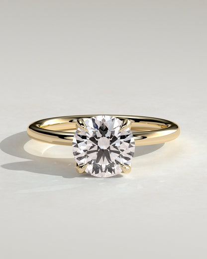 Round Solitaire With Tulip Prongs Lab Grown Diamond Engagement Ring