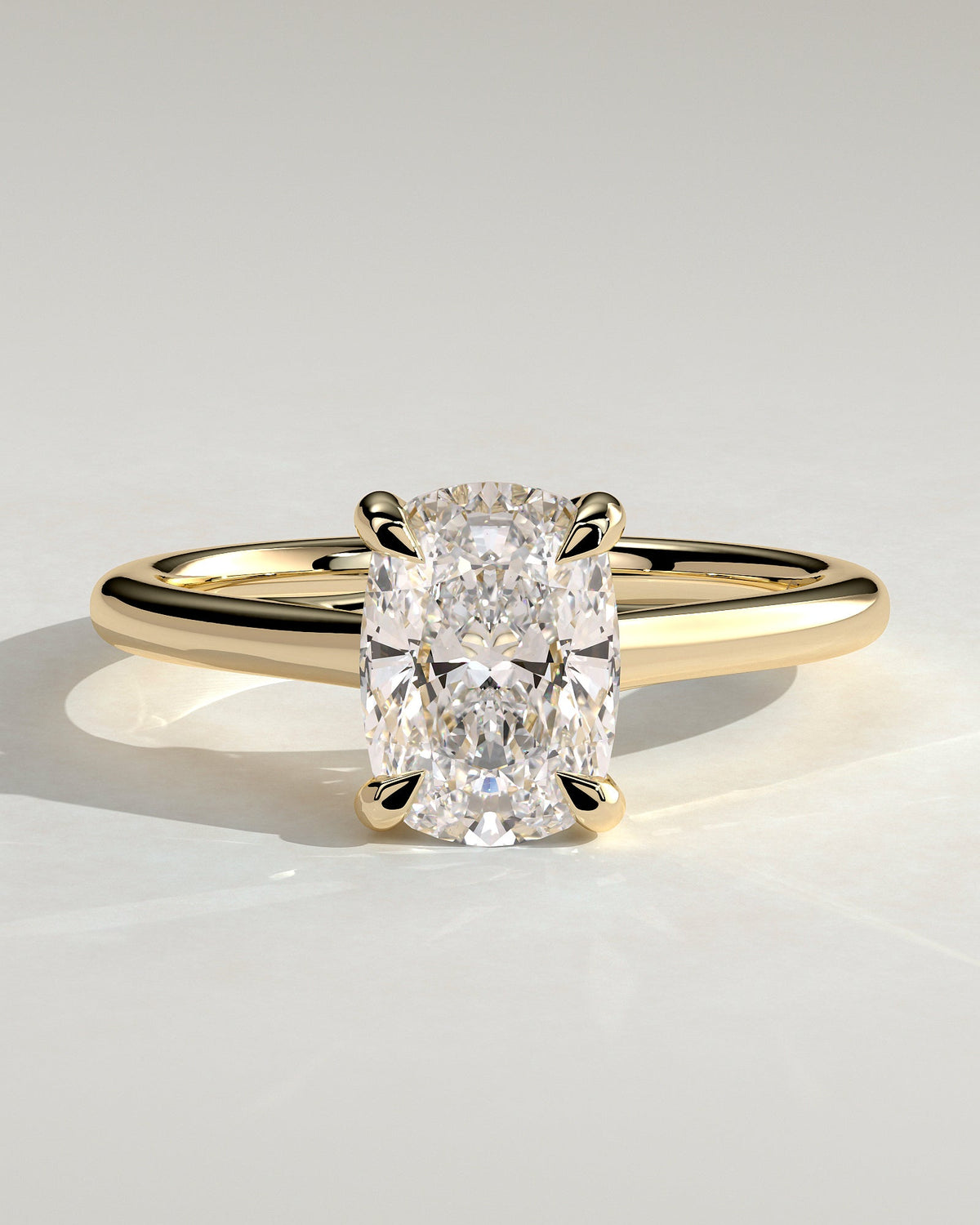 Elongated Cushion Solitaire Lab Grown Diamond Engagement Ring