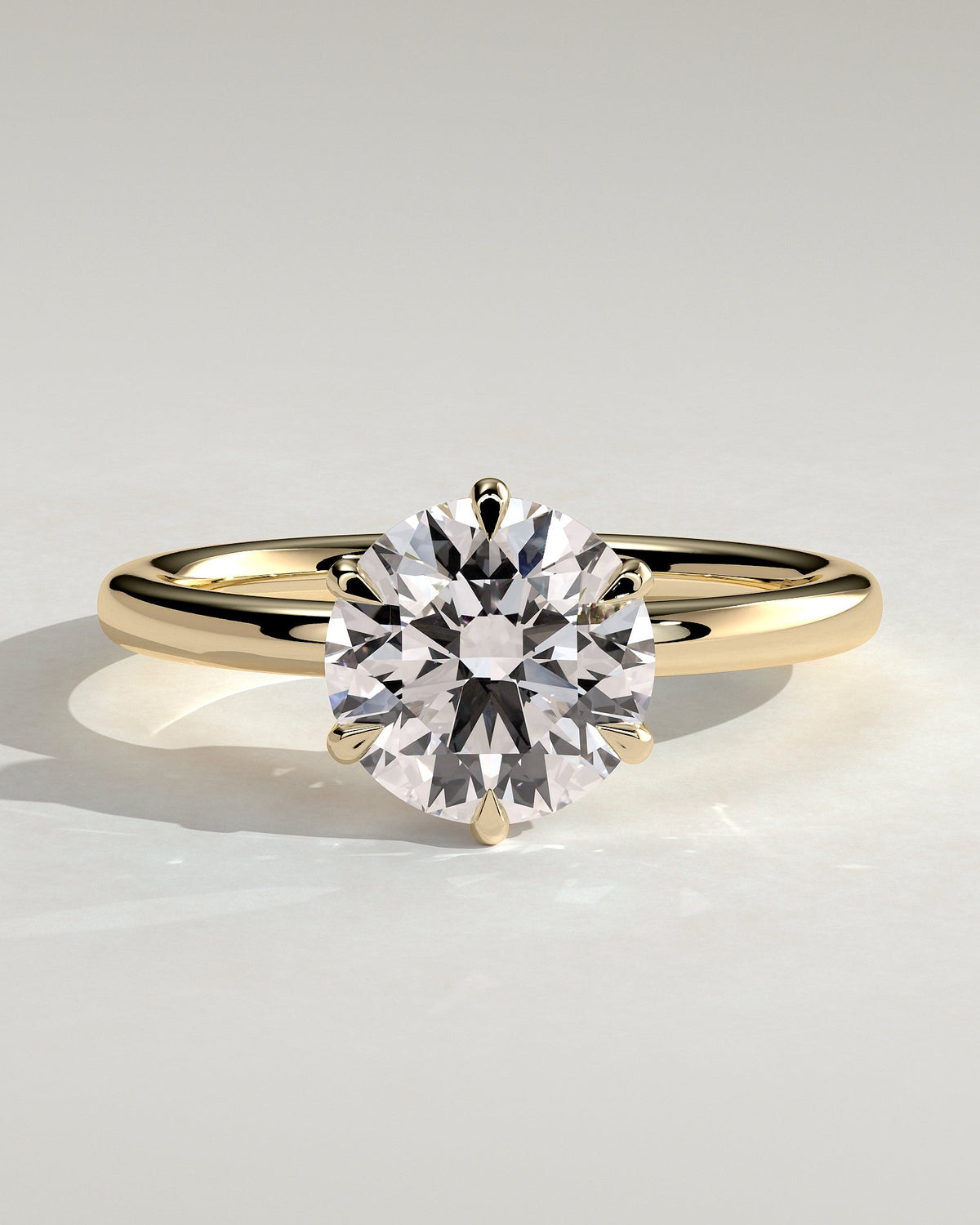 Round Solitaire Lab Grown Diamond Engagement Ring