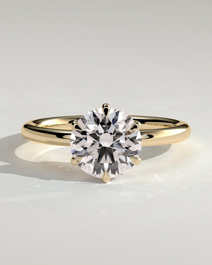 Round Solitaire Lab Grown Diamond Engagement Ring