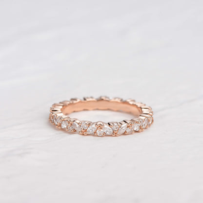 0.4 CT Round And Marquise Alternative Moissanite Wedding Band 9