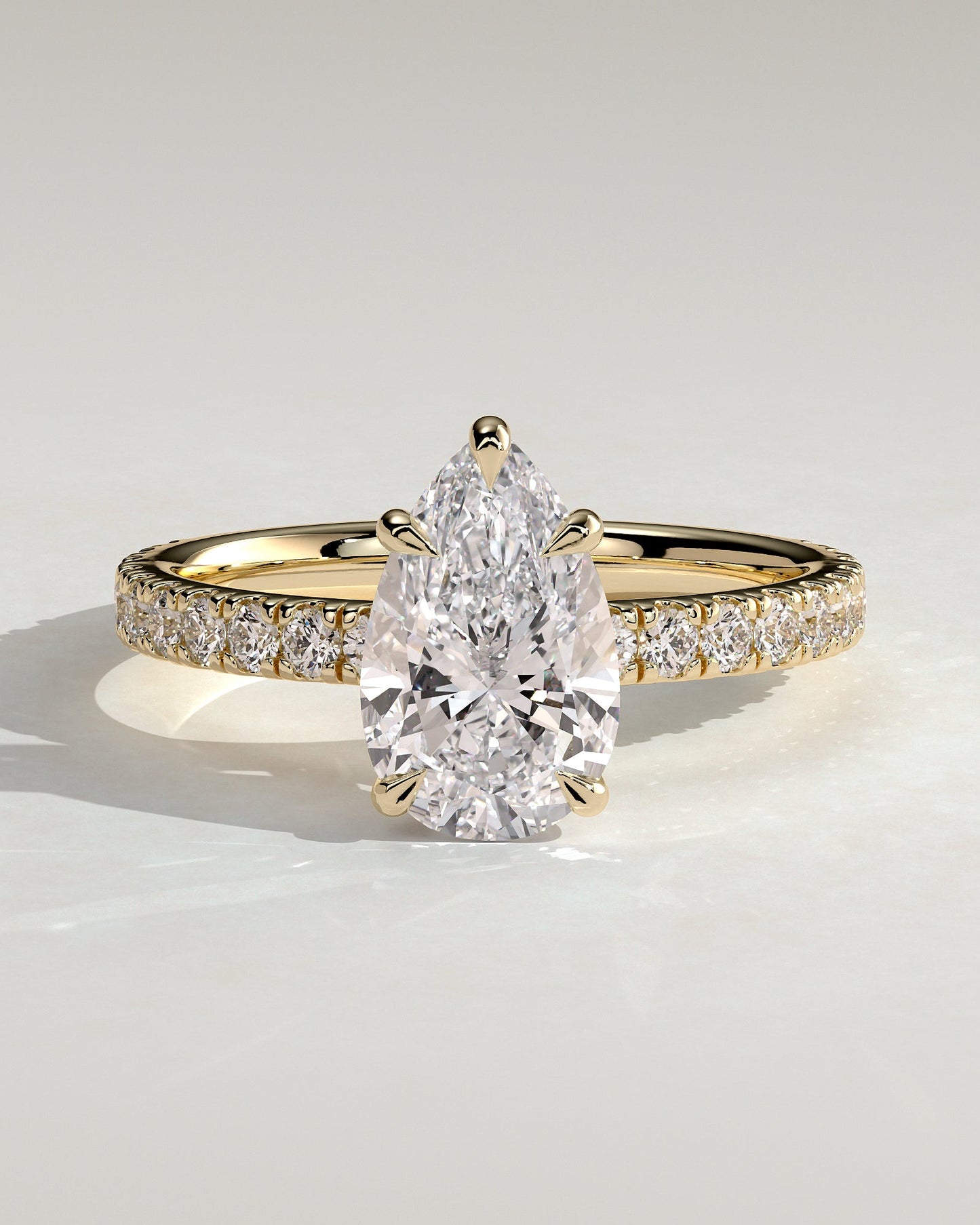 Pear Pave Lab Grown Diamond Engagement Ring