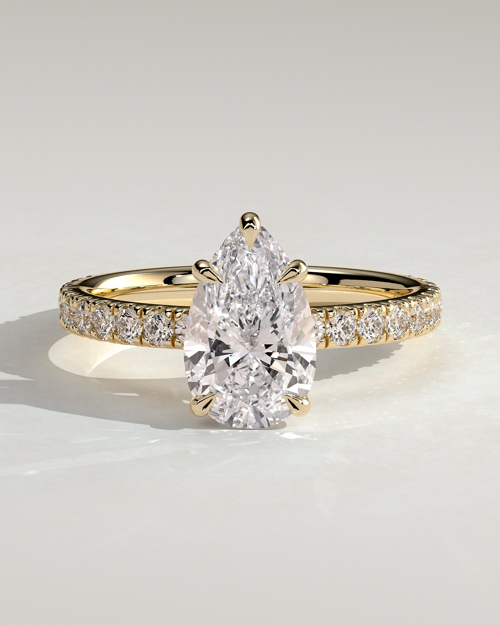 Pear Pave Lab Grown Diamond Engagement Ring