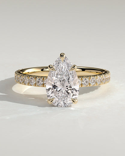 Pear Pave Lab Grown Diamond Engagement Ring