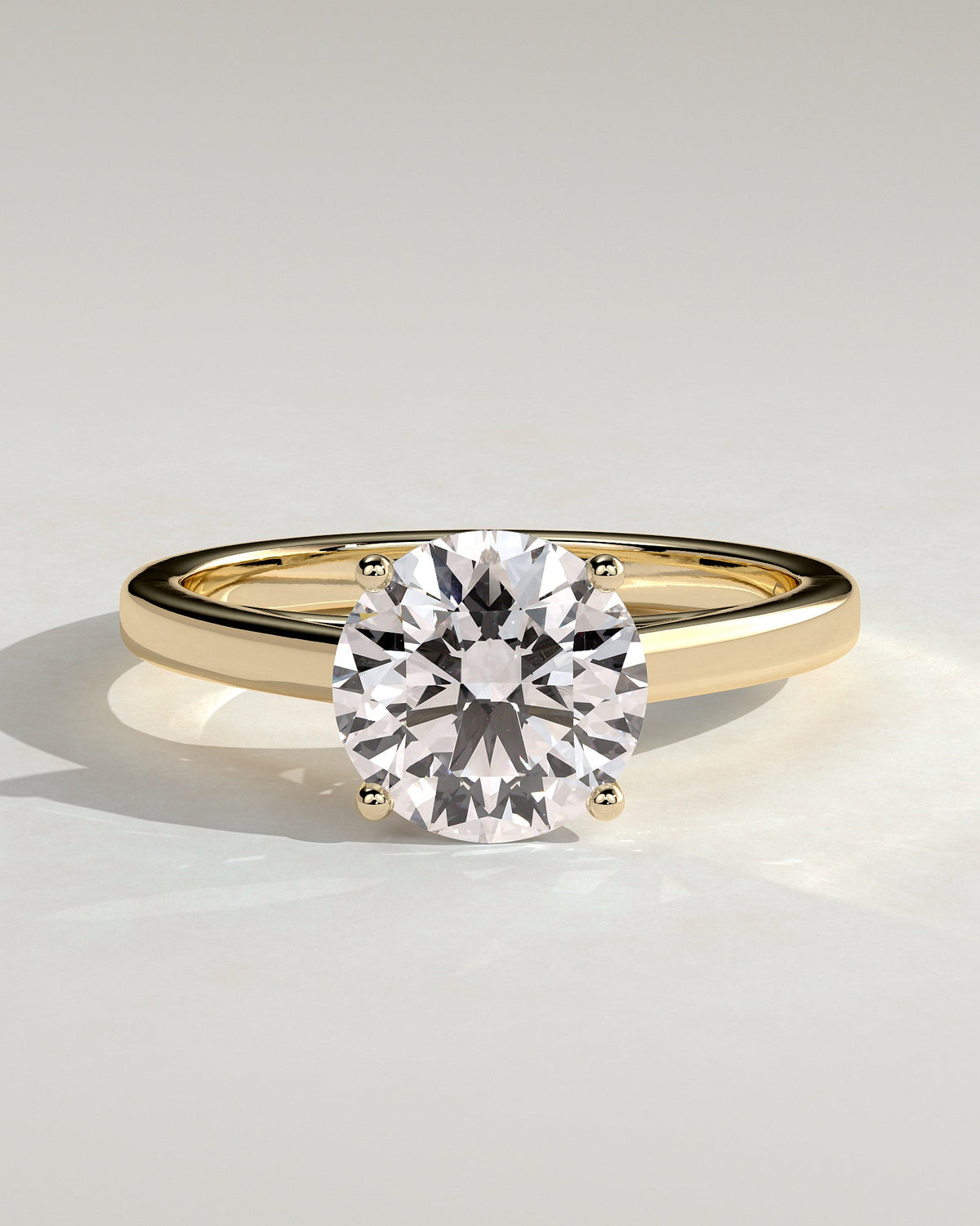 Round Solitaire & Cathedral Lab Grown Diamond Engagement Ring