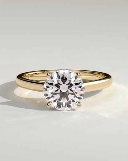 Round Solitaire & Cathedral Lab Grown Diamond Engagement Ring