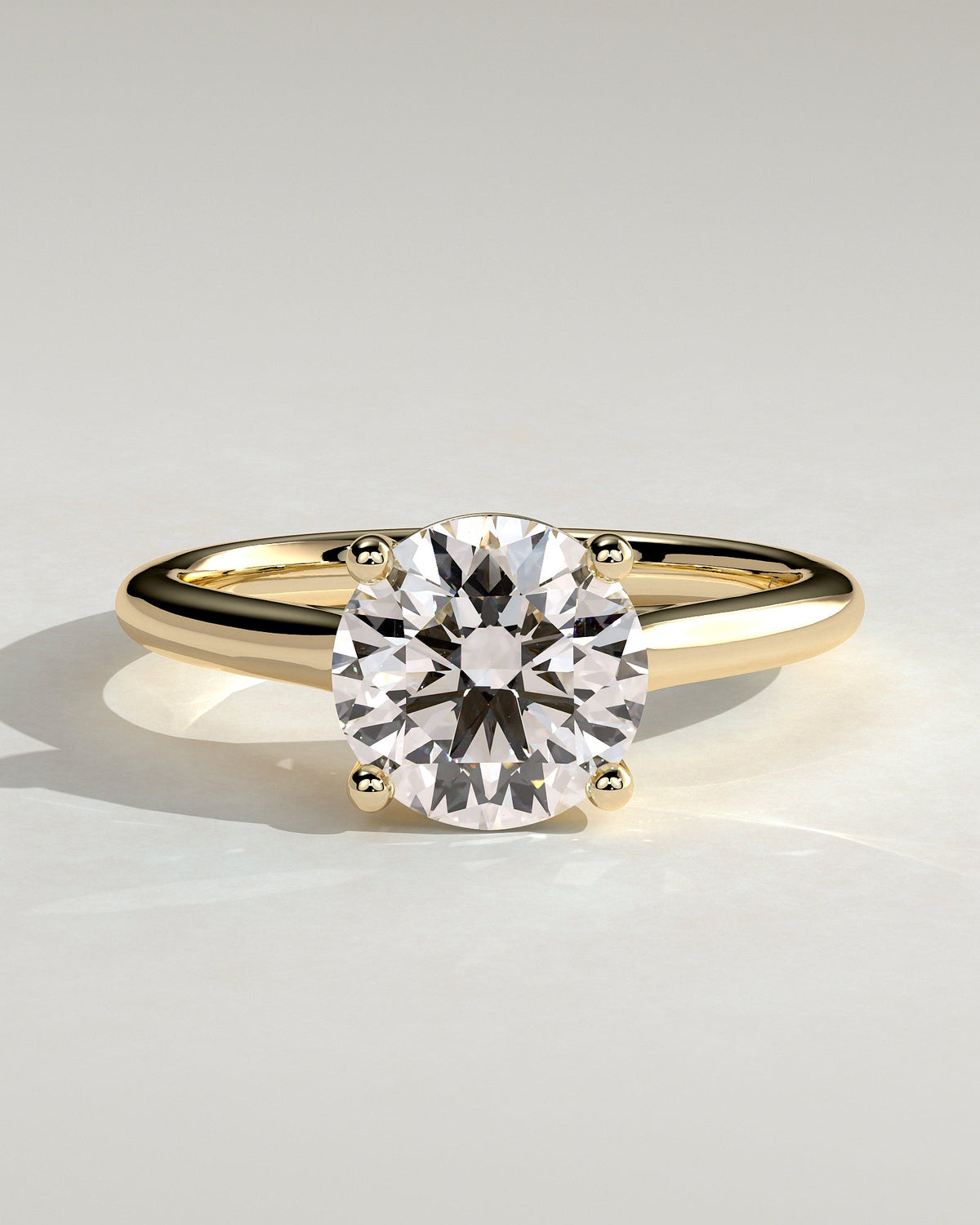Round Solitaire Lab Grown Diamond Engagement Ring