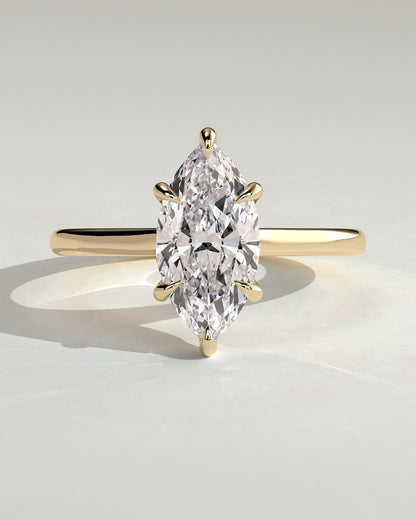 Marquise Hidden Halo Lab Grown Diamond Engagement Ring