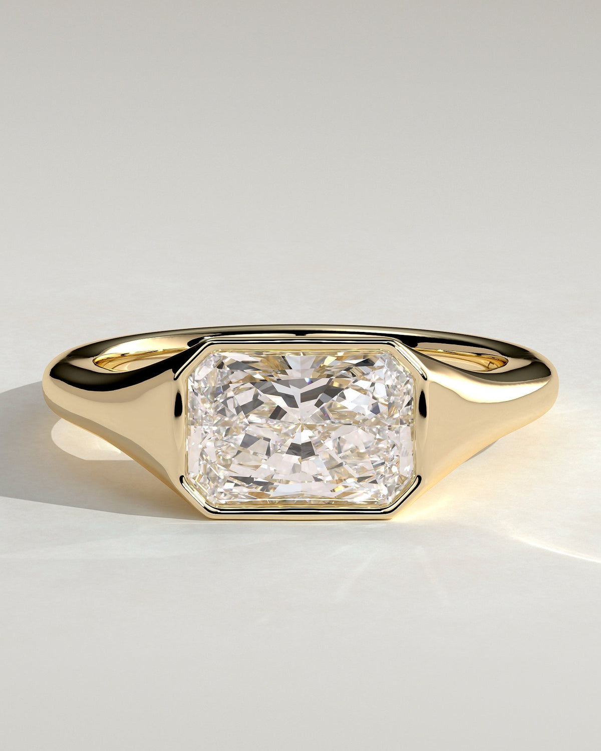 Radiant Signet Solitaire Lab Grown Diamond Engagement Ring