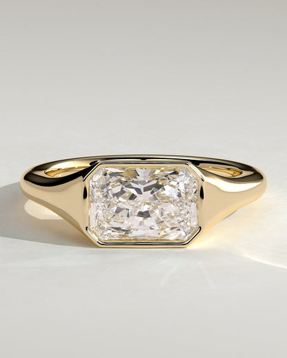 Radiant Signet Solitaire Lab Grown Diamond Engagement Ring