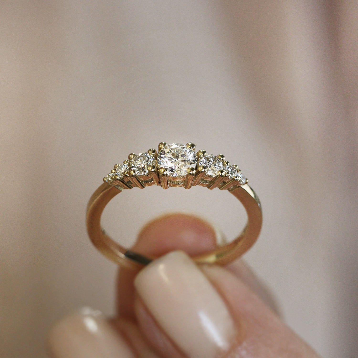 2 CT Round Three Stones Lab Grown Diamond Engagement Ring