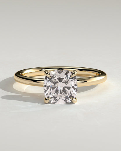 Cushion Solitaire Lab Grown Diamond Engagement Ring