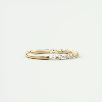 0.32 CT Marquise & Round Multi Stones CVD EF/VVS Diamond Wedding Band 7