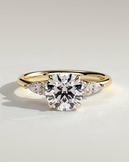 Round Cluster Lab Grown Diamond Engagement Ring