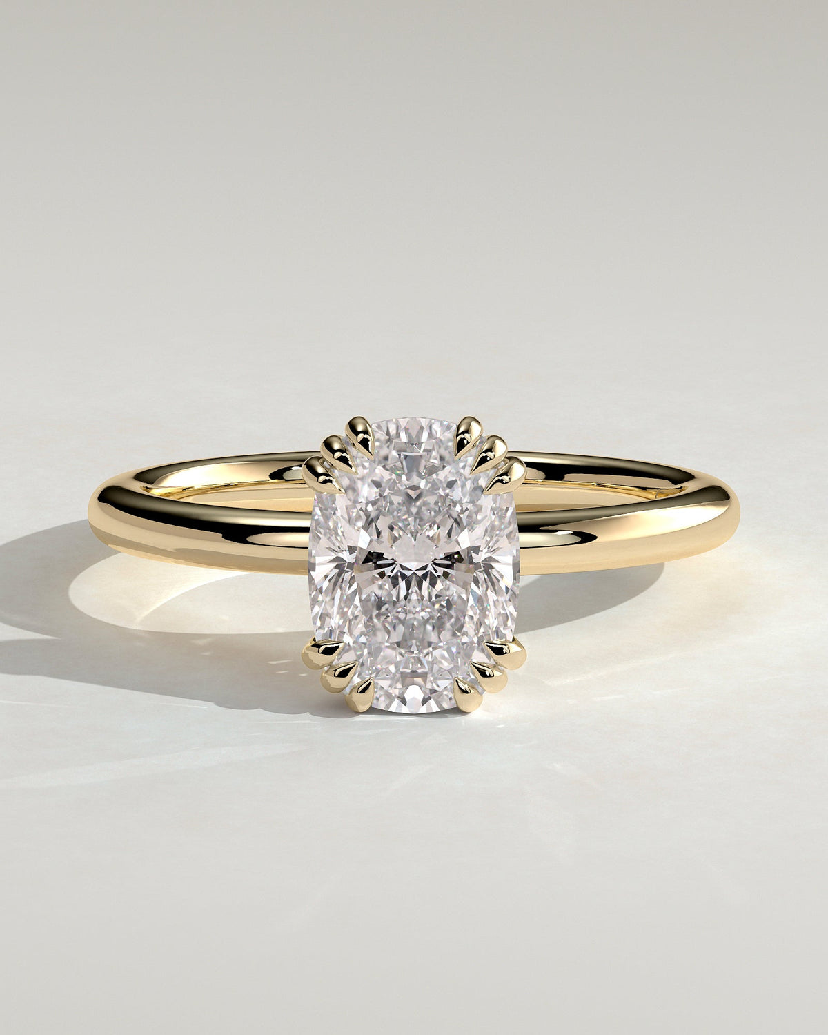 Elongated Cushion Solitaire Lab Grown Diamond Engagement Ring