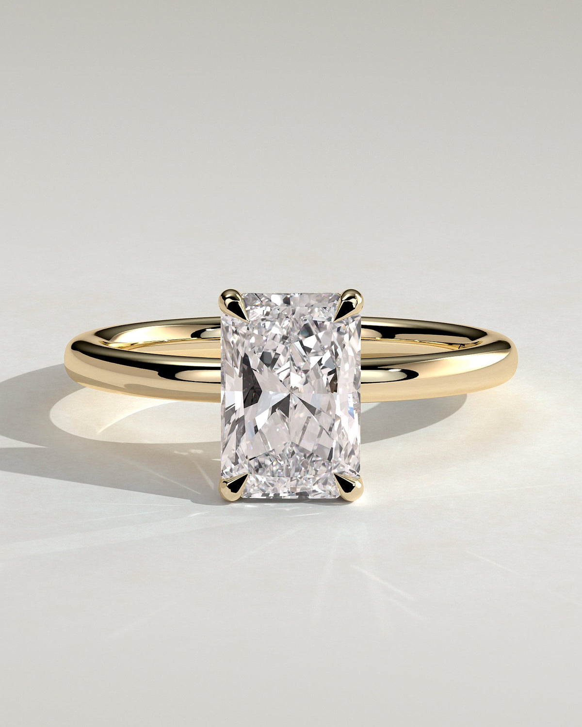 Radiant Hidden Halo Lab Grown Diamond Engagement Ring
