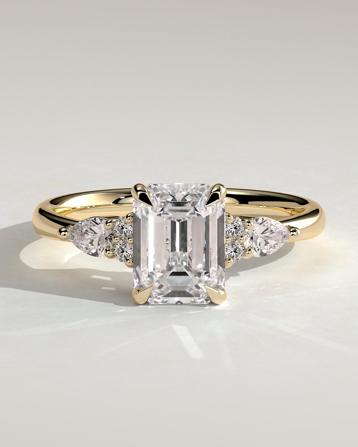 Emerald Cluster Lab Grown Diamond Engagement Ring