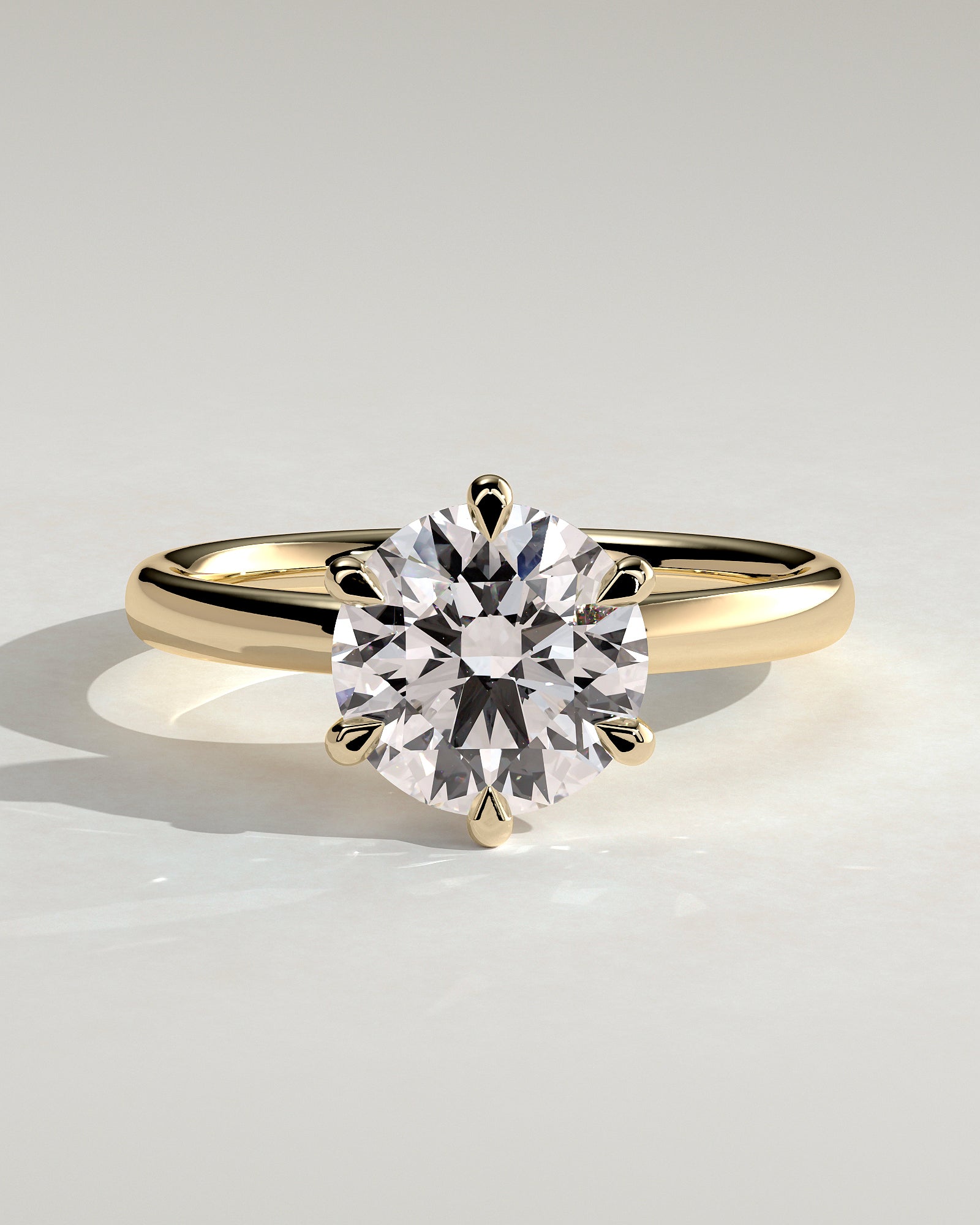 Round Solitaire Lab Grown Diamond Engagement Ring