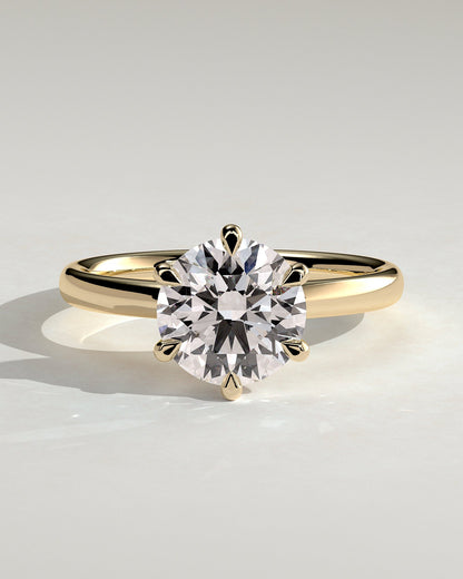Round Solitaire Lab Grown Diamond Engagement Ring